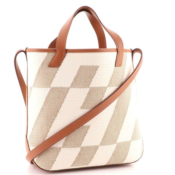 Hermes Cabas H en Biais Tote Canvas with Leather 27 Brown - Picture 3 of 7